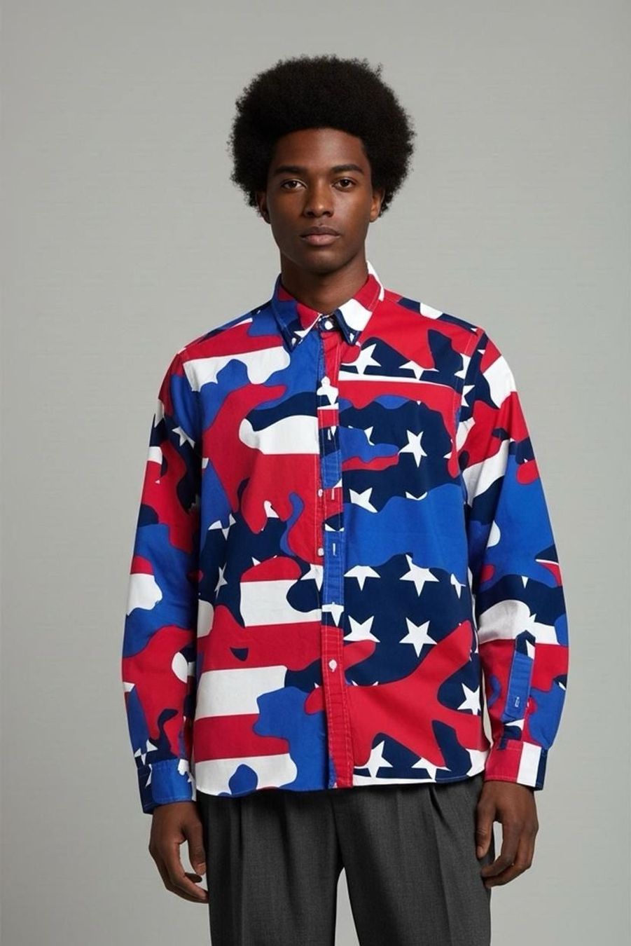 Ralph Lauren Camicie: Ralph Lauren Amerikanische Flaggenmuster Button-Down-Hemd - – Nuovo (secondo la descrizione) da Zug venduto da vinokilo