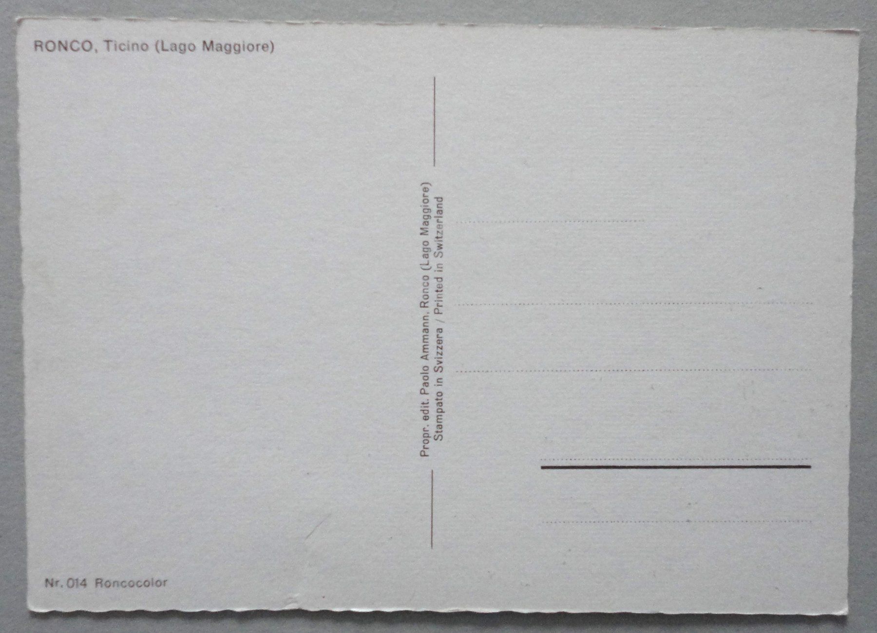 Cartoline postali: Ronco, TI (Lago Maggiore) – Usato da Fétigny venduto da Billy2miny 1