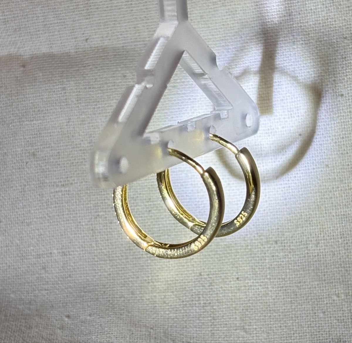 Boucles d'oreille: Silver 925 gold plated hoop earringd – Neuf (Voir description) à Nyon par My_wardrobe 3