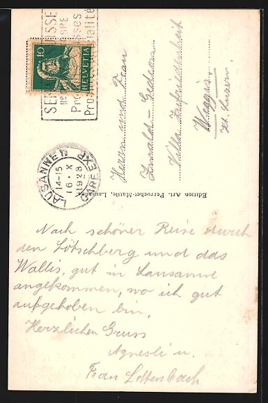 Cartoline postali: AK Lausanne, La Cathedrale, 1928 – Usato da Berlin venduto da bartko-reher 1