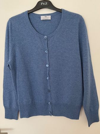 Peter Hahn 100% Kaschmir Strickjacke Cardigan Gr 40/38 blau