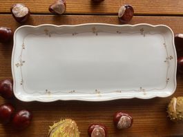 Keksplatte Hutschenreuther weiss mit Goldrand