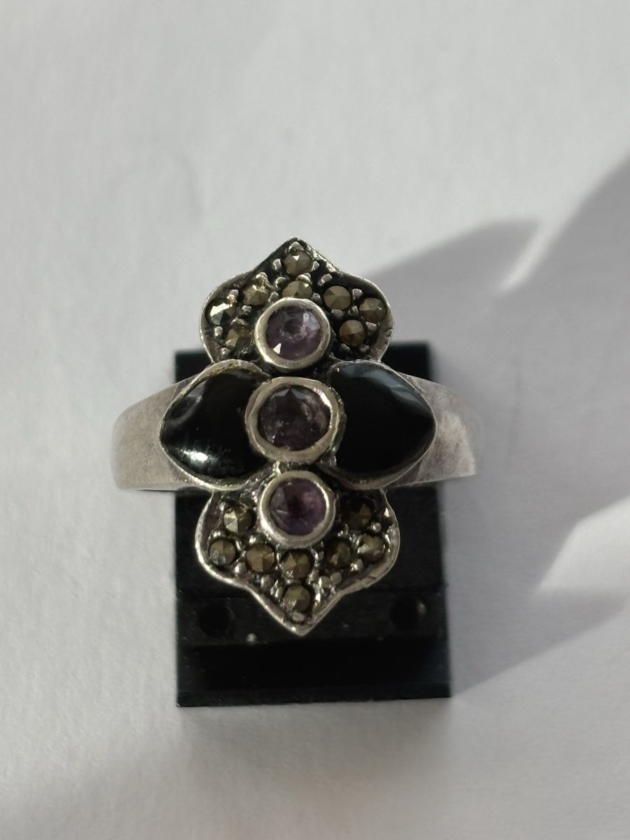 Bagues: Ring Silber 925 mit Markasiten – D'occasion à Langnau am Albis par flusspflege
