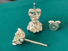 Luxus Ohrstecker Moissanite 2x1ct Silber sehr Brillant