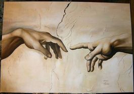 Kopie Gemälde Michelangelo  Die Erschaffung Adams