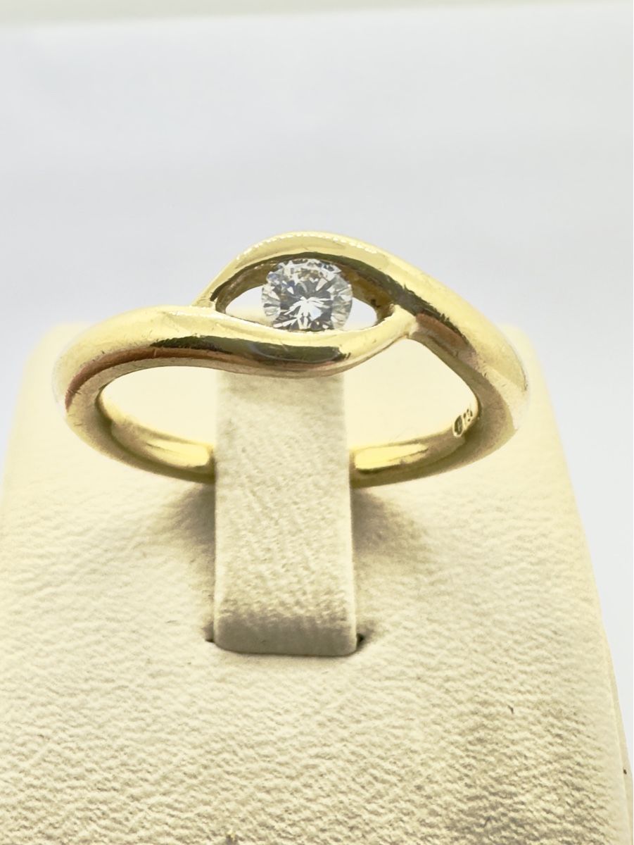 Anelli: 750/18 Karat Gold Ring mit 018 Ct Brillant – Usato da Murg venduto da MTGold 3