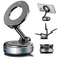 Magnet Handyhalterung Auto – 360° drehbar, Vakuum-Saugnapf,