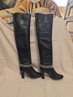 Italienische Lederstiefel Gr. 37 – 14cm High Heel – Metall K