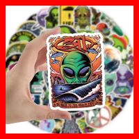 Aliens Ufo E.T. Area 51 Mars Mond Planet 50 tlg Stickerset