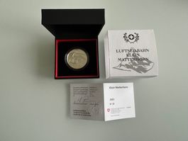 20 Fr. Silbermünze Luftseilbahn Klein Matterhorn Swissmint