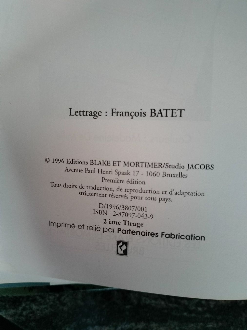 Comics: Blake Et Mortimer "L'Affaire Francis Blake" EO 1996 – Gebraucht aus Cortaillod von rozinna 3