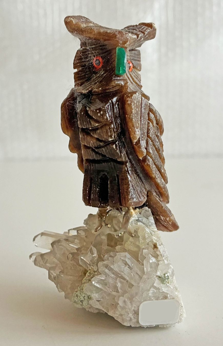 Statuette: Stein Eule auf Kristall – Usato da Bäretswil venduto da robsonantik 1