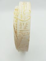 Lederriemen mit Muster geprägt - weiss & gold -  1.8 cm
