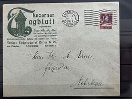 Firmenbrief Luzerner Tagblatt, 1919 mit Tell Frankatur