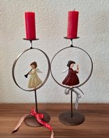 2 süsse Kerzenständer für Weihnachten / Advent Deko Set