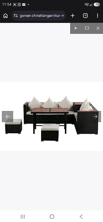 Set de table et chaises: Rattan Lounge MELBOURNE komplett – D'occasion à Rotkreuz par lorehadar