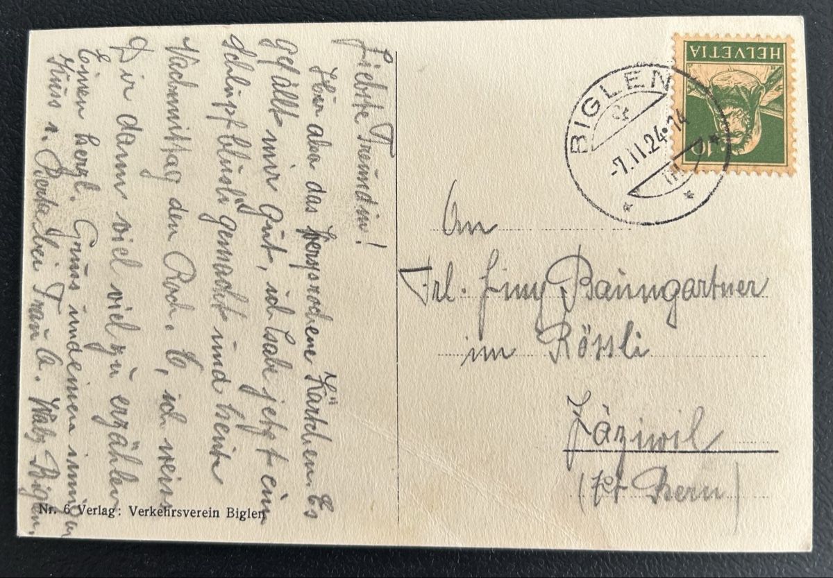 Cartoline postali: AK Biglen Untere Rohr  – Usato da Horw venduto da Tellbub 1