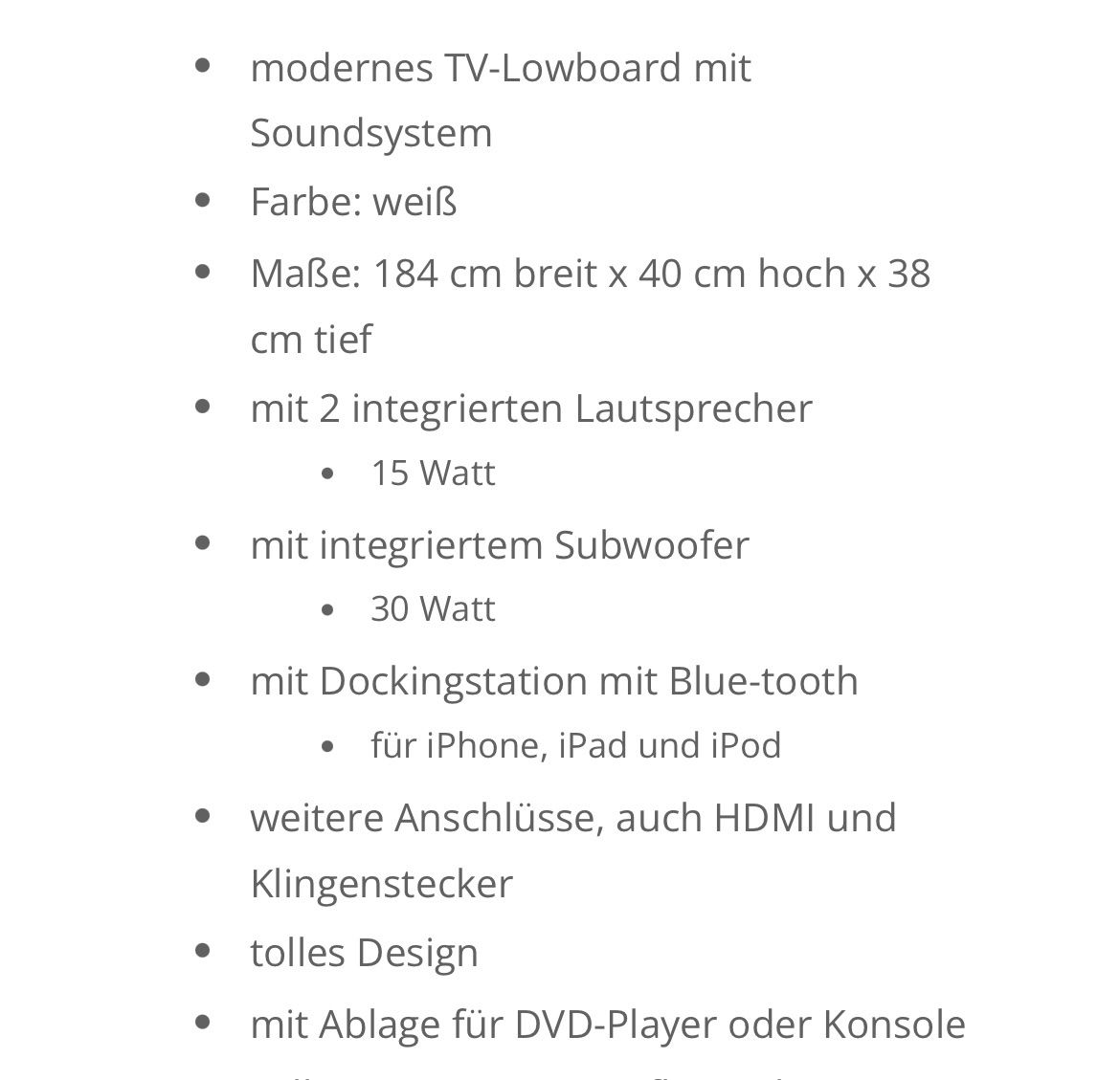 Mobili TV: TV-Lowboard mit Soundsystem – Usato da Reiden venduto da LU-Tower 3