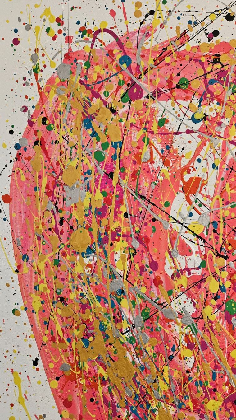 Dipinti: Tableau d'art abstrait moderne et coloré, pièce unique – Nuovo (secondo la descrizione) da Le Locle venduto da fab_c9hh 3