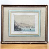 Gravure "Rolle - lac de Genève" vers 1850. Adrien Cuvillier
