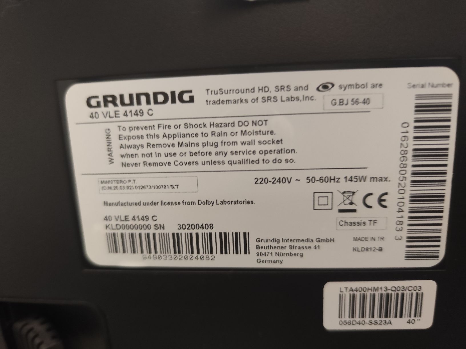 Grundig Televisori: Grundig Fernseher gebraucht – Usato da Glattfelden venduto da jensej 1
