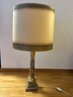 Grosse Vintage Tischlampe mit Onyx-Marmor Ständer 83cm