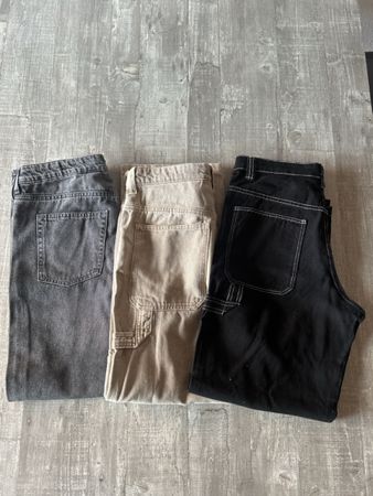 Hosen 3er Set Schwarz Grau Beige Grösse 158  guter Zustand