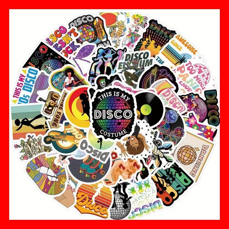 50 tlg Stickerset Disco Musik Konzert Discokugel Bar Tanzen (Neu und ...