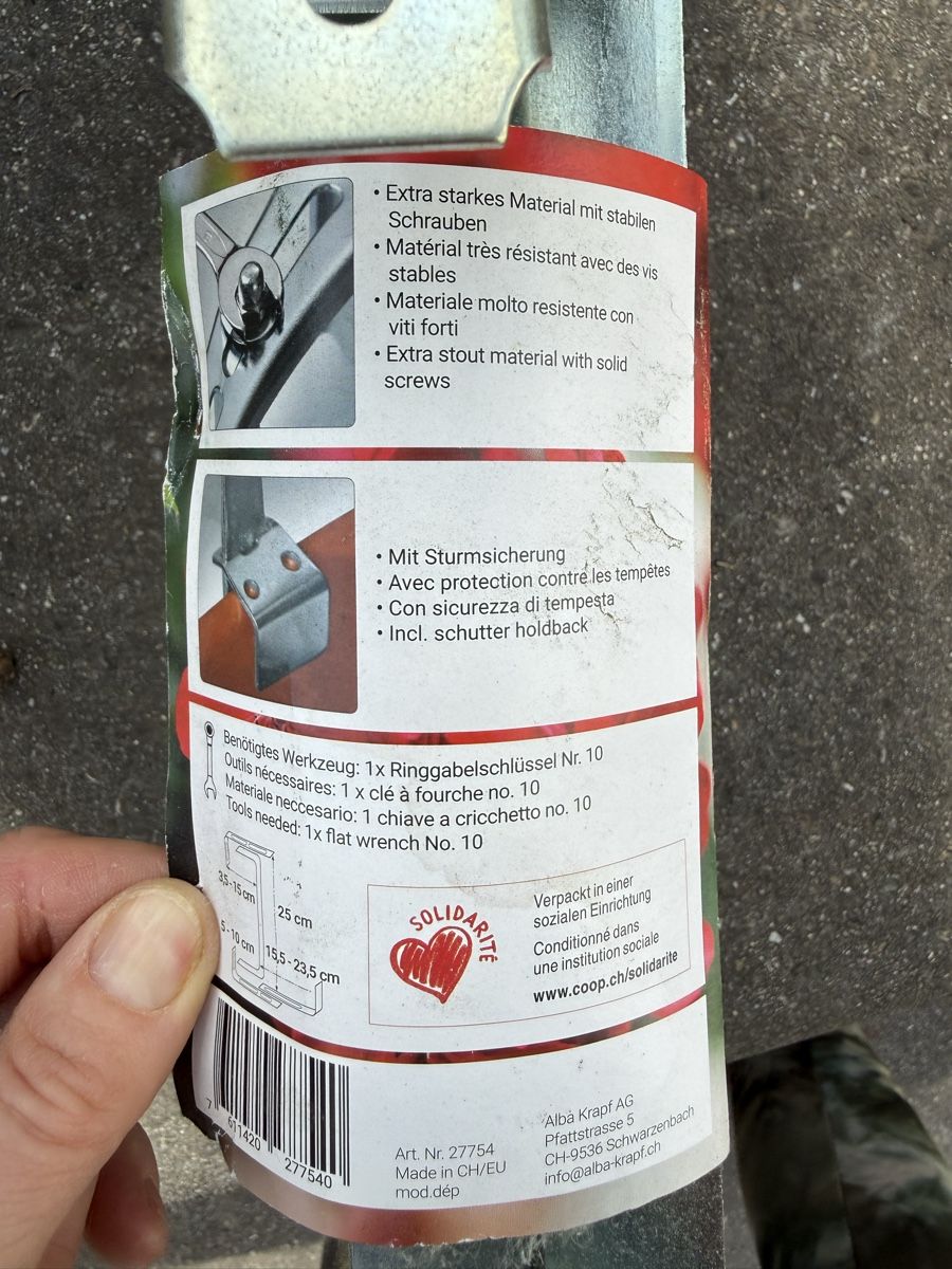 Ferramenta: 3 Blumenkastenhalter, Neu und Robust – Nuovo e nell'imballaggio originale da Uster venduto da Flummi 8