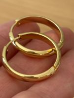 Elegante Creolen Edelstahl Ohrstecker Ohrschmuck Farbe :Gold