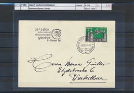 1956 Genf, "Automobilsalon", Automobilpost, Karte