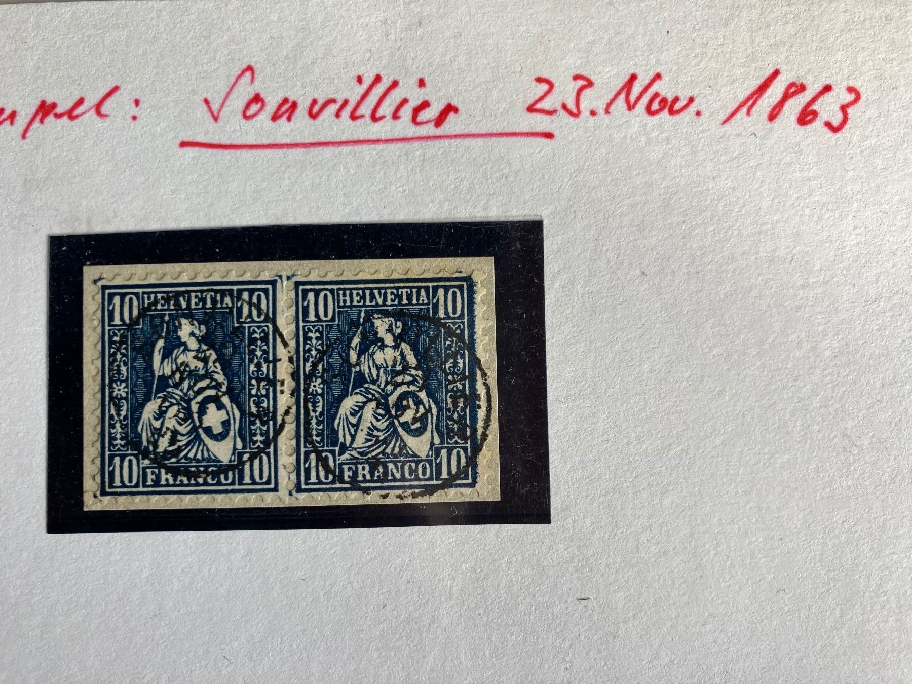 Tutti i francobolli: Sonvillier Stempel-Lot 1863 – Usato da untervaz venduto da Wingert 1