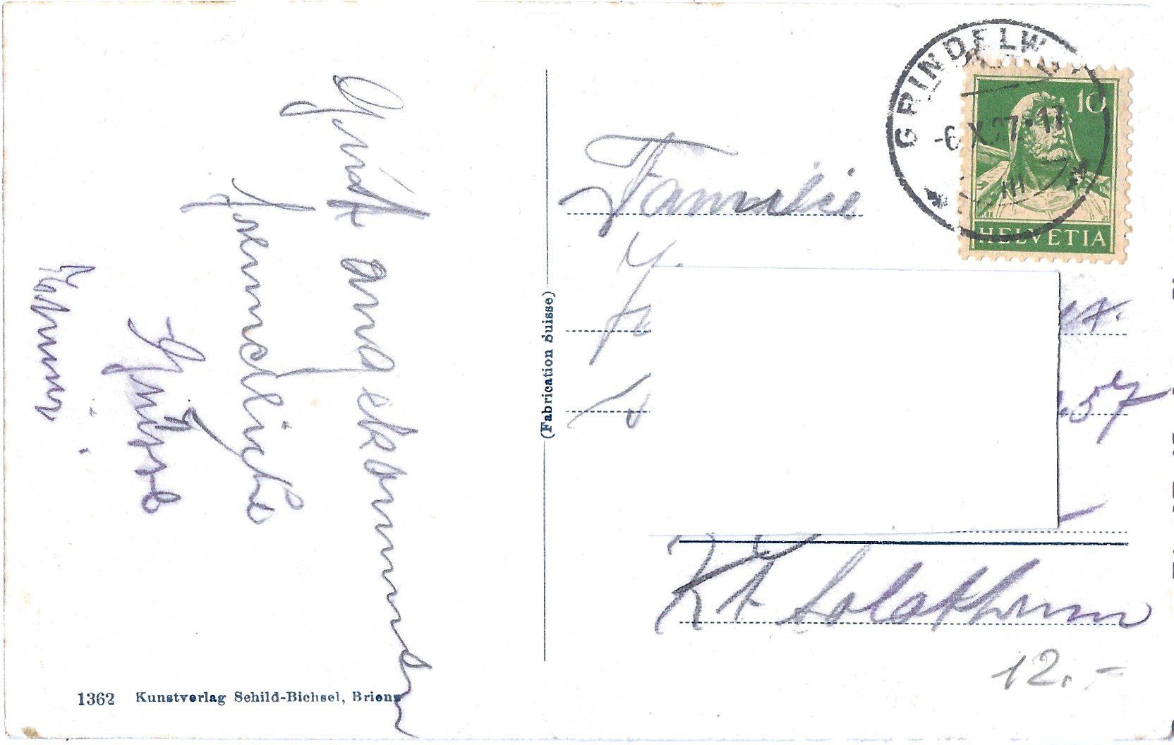 Cartoline postali: Grindelwald   Wetterhorn – Usato da Bütschwil venduto da Jackson1A 1