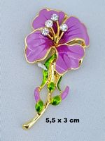 Brosche mit Glitzersteinen - Lila - 5,5x3cm