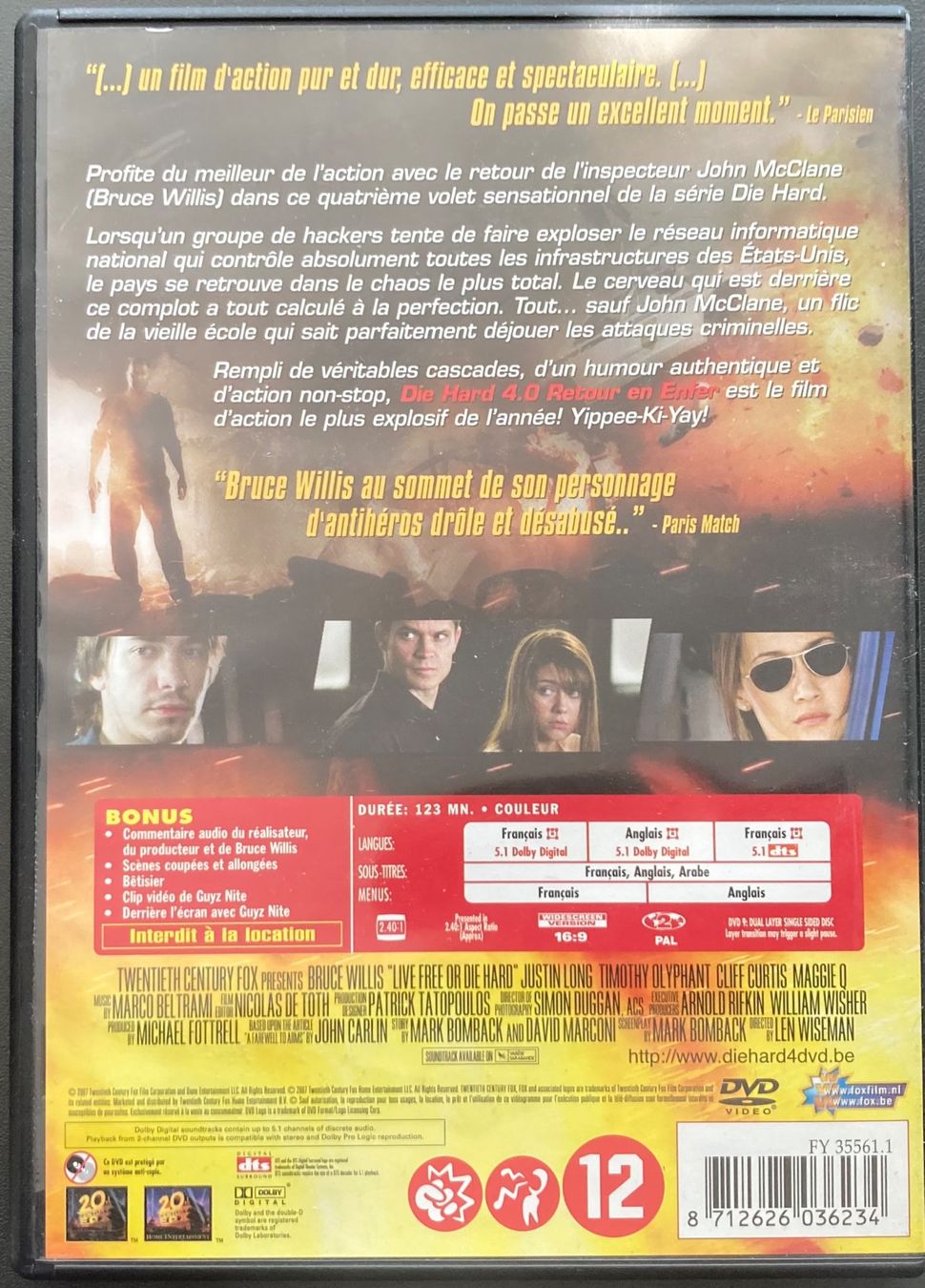 Alle DVDs: DIE HARD 4.0 (RETOUR EN ENFER) – Gebraucht aus Poliez-Pittet von Newtown-Records 1