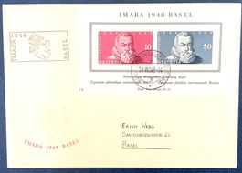 1948 - IMABA Block auf Illustr. Brief