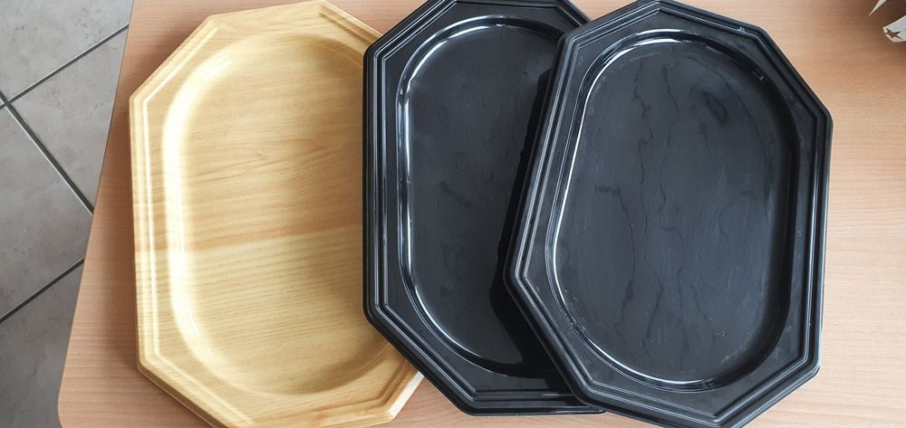Lot De 3 Plateaux Antidérapants Avec Poignées – 40x28 Cm, Picots En Silicone, Pour Manger Devant La TV, Pique-nique