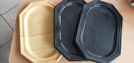 3 plateaux de service en plastique