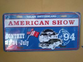 Plaque métal American Show Conthey 94 état neuf sous film
