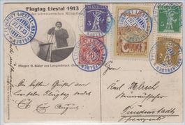 1913: Tolle Ausland-Voräuferkarte "LIESTAL" - Frankatur !