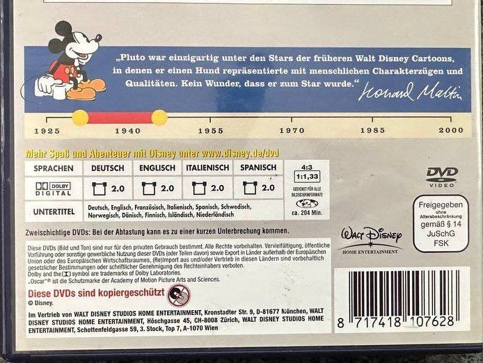 Tutti i DVDs: Pluto Einzigartiges Hundeleben DVD Disney Kostbarkeiten V... – Usato da Beringen venduto da Mantafisch1 2