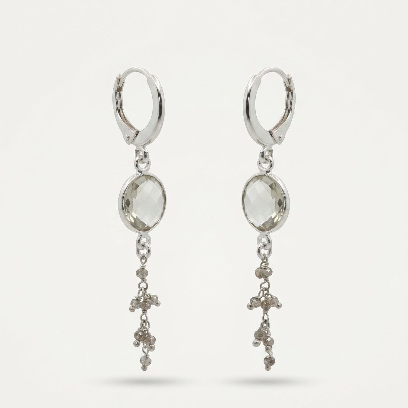 Olga Ribler Orecchini pendenti & Orecchini a lobo: Creolen  mit Prasiolithe - Sterling Silber 925 – Nuovo (secondo la descrizione) da Luzern venduto da Schmuckoutlet 3