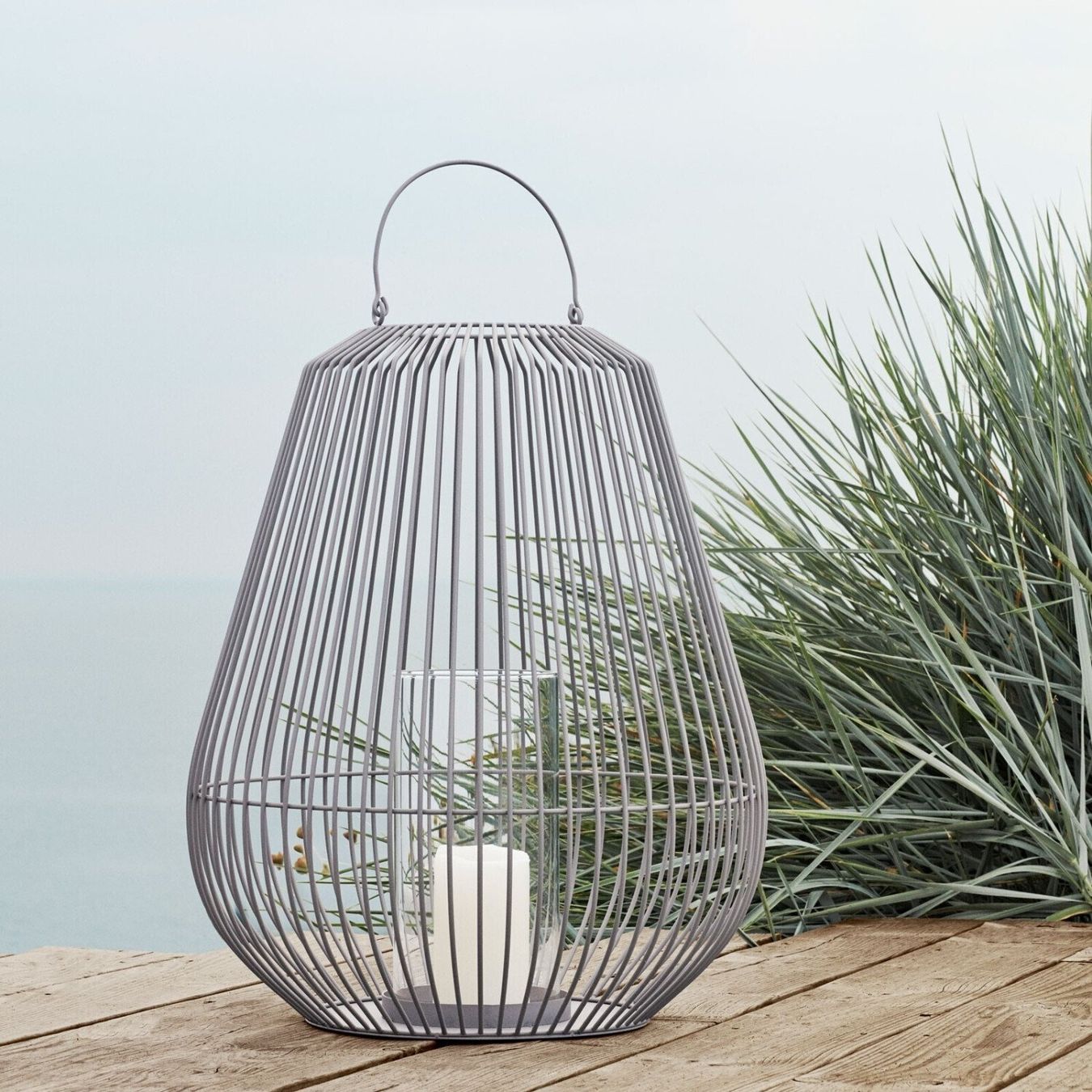 Blomus Lanterne: Blomus Laterne NIDEA medium 61cm steel gray – Nuovo (secondo la descrizione) da Kägiswil venduto da nick333 2