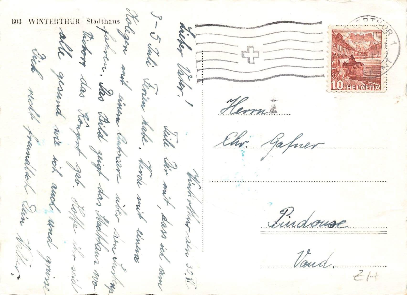 Cartes postales: Winterthur Stadthaus G – D'occasion à Biasca par Blenio71 1