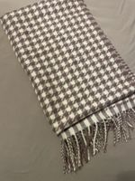 Hahnentritt Schal braun-weiss Viskose Polyester Winter-Schal