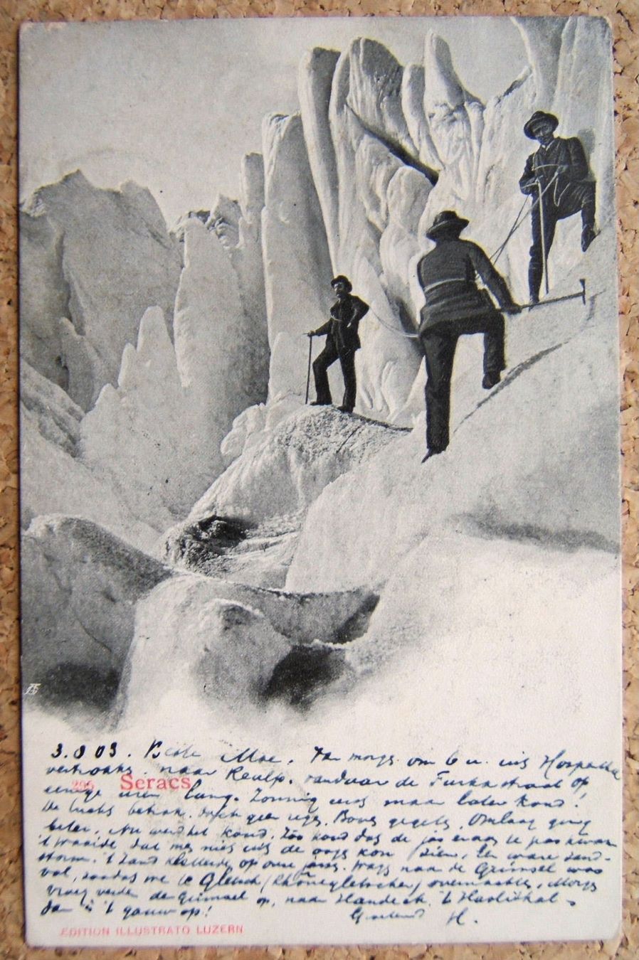 Ansichtskarten: AK SERACS - GLETSCHEREIS - BERGSTEIGER 1903 – Gebraucht aus Brunnen von Nonne04