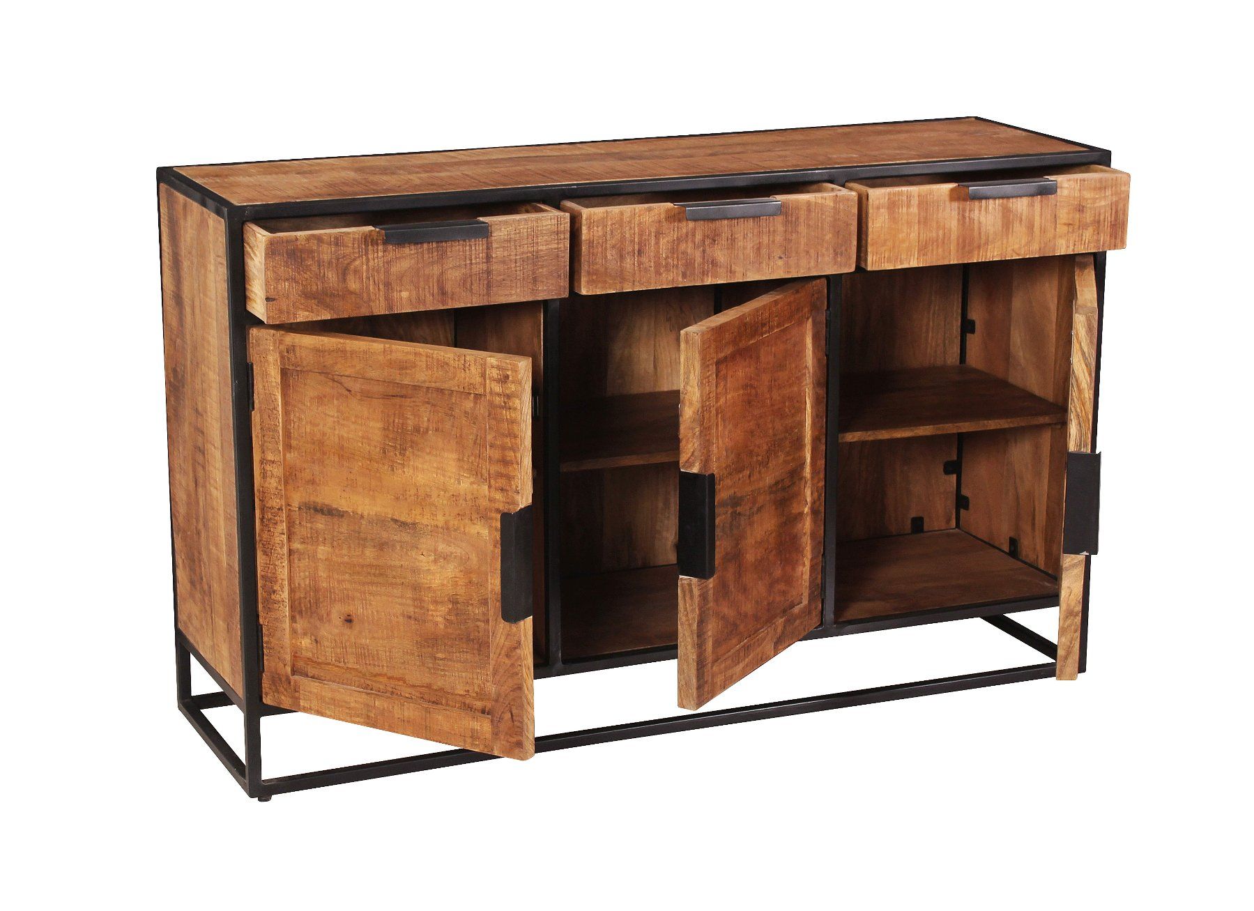 Cassettiere: Sideboard SIDNEY Mangoholz massiv 140 x 90 cm – Nuovo (secondo la descrizione) da Unterentfelden venduto da moebelrufli 3