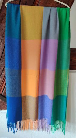XXL Schal Tuch mit Fransen 210 x 70 cm NEU Viskose/Baumwolle