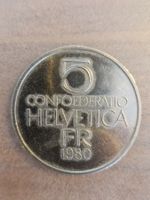 Pièce de monnaie 5 francs Ferdinand Hodler 1980