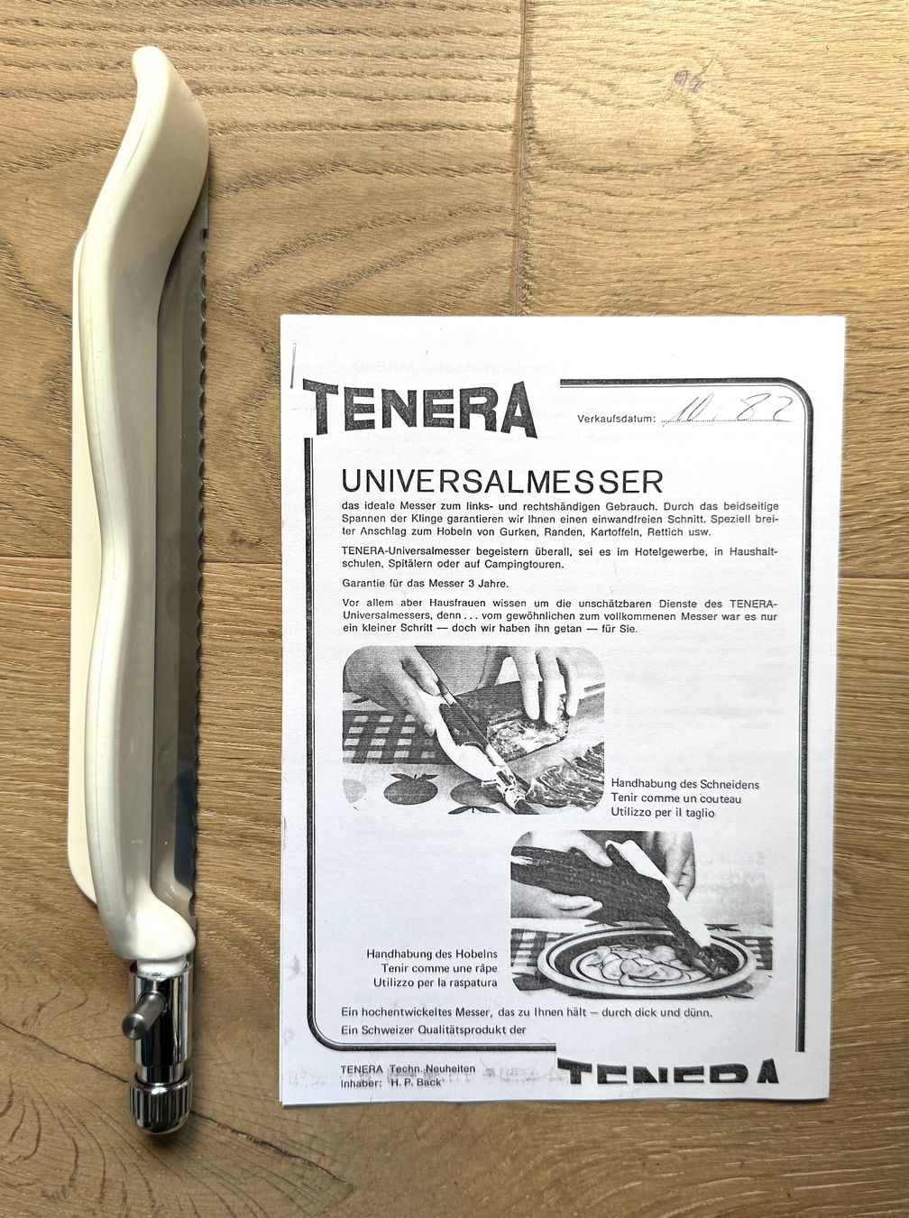 Küchenmesser: 80er Jahre Messer Universalmesser HP BACK - TENERA – Gebraucht aus Rothrist von Luckywinner 5